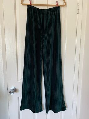 MNG Dark Green Ribbed Velvet Pants